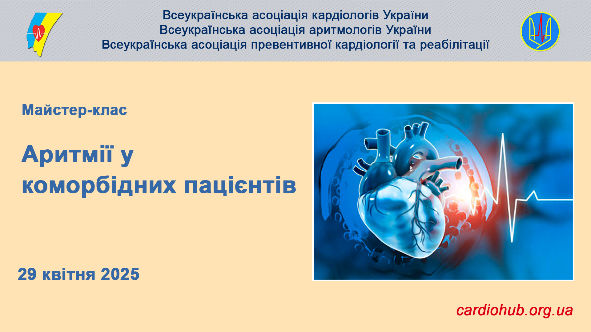 29.04.2025: Майстер-клас  “Аритмії у коморбідних пацієнтів”